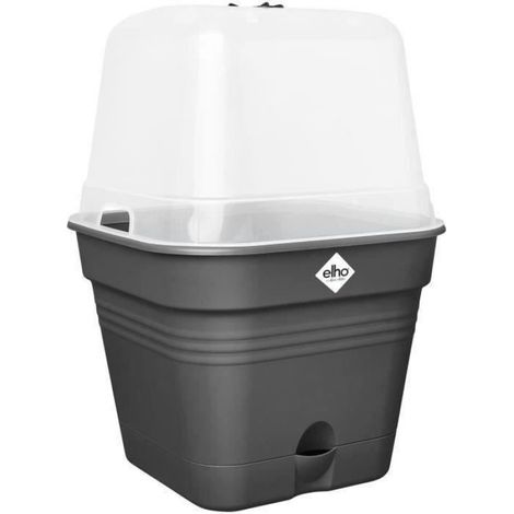 Pot De Culture - Carré 30 Cm - Réservoir Intégré - Pour Légumes Fruits Et Herbes - Noir - Ø 30 X H 25 Cm - 1 Pièce (1/5)
