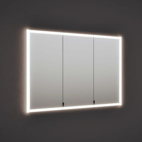 burgbad rl20 Spiegelschrank 121 cm, mit Klarglas Lichtrahmen für Wandeinbau (1/5)