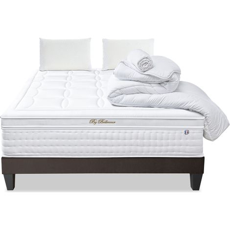 Pack Empereur 160x200 cm Matelas Mousse + Sommier Bois + Accessoires (1/5)