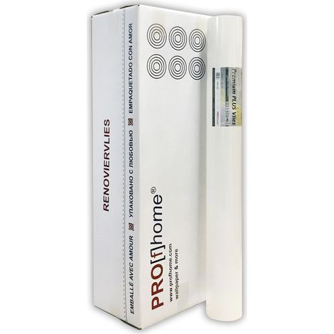 Intissé à peindre revêtement mural professionnel 160 g Profhome PremiumVlies PLUS 399-165 pour rénovation Papier peint intissé blanc 6 rouleaux 150 m2 (1/5)