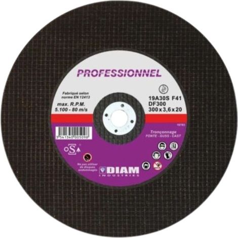 DISQUE ABRASIF Ø350 X 4 X 20 FONTE DUCTI - DF350/20