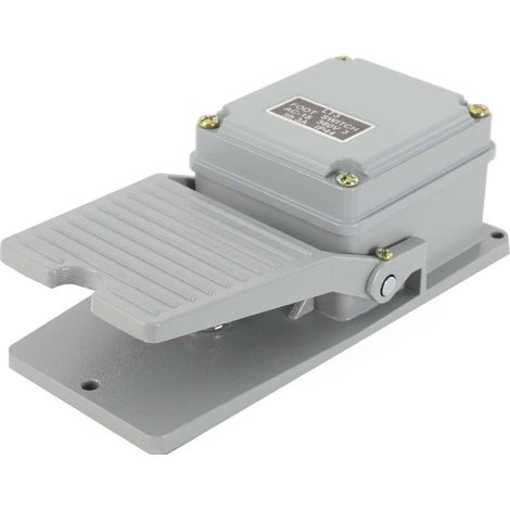 Interrupteur à Pédale, Antidérapante Interrupteur au Pied Industriel LT3 Commutateur de Pied Aluminium Gris Contacteur De Pedale 220V/380V 15A IP62 Pédale Momentanée Contacts