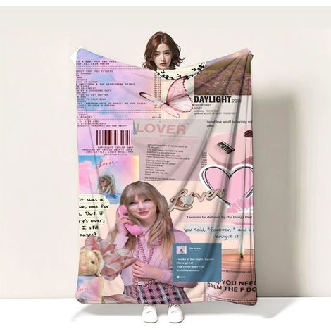 KLVGTIFS PU - Couvertures en Molleton de Flanelle Taylor Swift,Couvertures Moelleuses Douces,Couverture de Canapé Lit Enfants,130150CM, A10 (1/4)