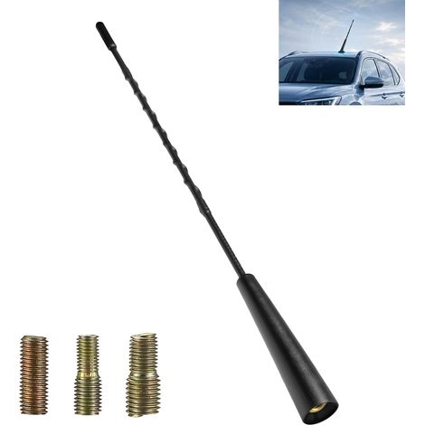 Antenne Voiture Universelle, Antenne Radio Voiture 28CM Toit AM FM Dab Remplacement Mât Radio Auto pour Tous Véhicules avec Adaptateurs Vissage Facile Antenne Robuste Anti Corrosion (1/5)
