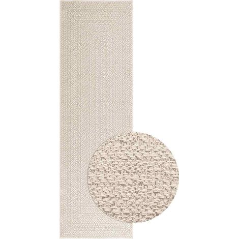 Teppich ZIZUR Creme 80x250 cm Jute-Optik Indoor und Outdoor