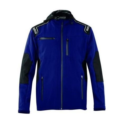Sparco Seattle softshell giacca da lavoro invernale TG M blu marine in poliestere 270 gr/m  water repellent con cappuccio removibile Blu marine M