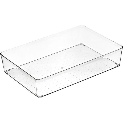Boîte De Rangement Pour Tiroir - PET Transparent - Pour Cuisine Bureau Salle De Bain - Carré Grand Format - 1 Pièce (1/5)