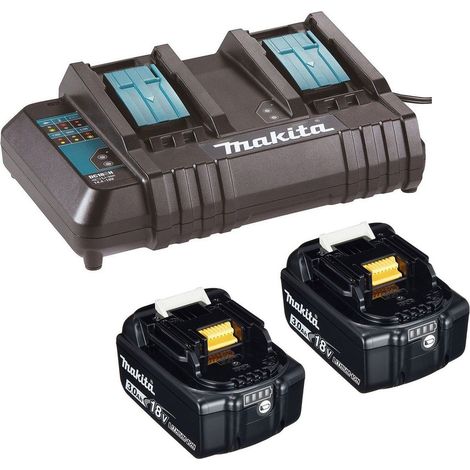 Makita BL1830 18v 2 x LXT 3.0ah Lithium-Ion Batteries + DC18SH Dual Port Charger (1/5)