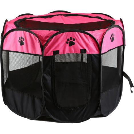Jaula de maternidad plegable para gato rosa 72 x 72 x 45 cm modelo 22 (1/5)