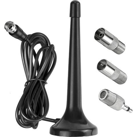 Antenne Radio FM Dab, Télescopique Antenne Numérique avec Base Magnétique et Câble 3M pour Récepteur Stéréo, Home Cinéma, Tuner HiFi, TV, Audio Vidéo (1/5)