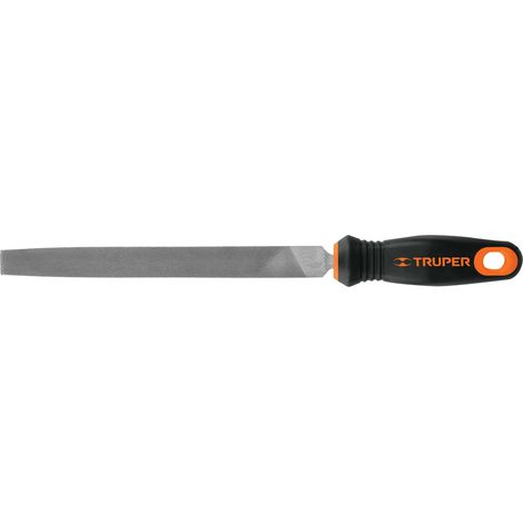 Lima plana bastarda con mango bimaterial - 200 mm