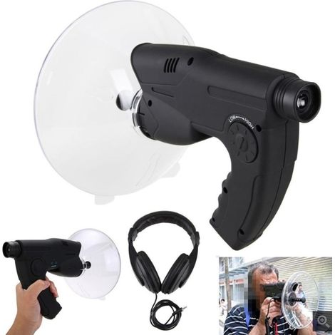 Microphone directionnel parabolique, monoculaire à grossissement 8x pour une audition à longue distance, adapté à la randonnée en jungle, à la chasse, à la pêche et au camping.