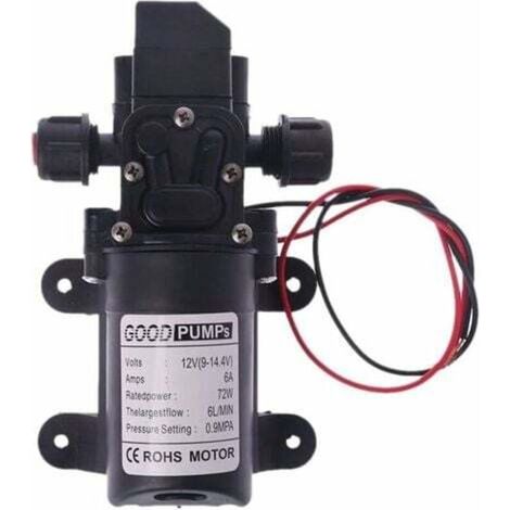 Aiperq Pompe à eau pour camping-car 12 V DC 12 V 60 W 130 PI 6 L/min Pompe à eau haute pression Pompe d'amorçage à membrane Pompe à eau pour camping-car (Voltage : 12 V)