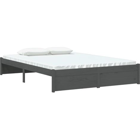 Giroletto Grigio in Legno Massello 140x190 cm vidaXL (1/4)