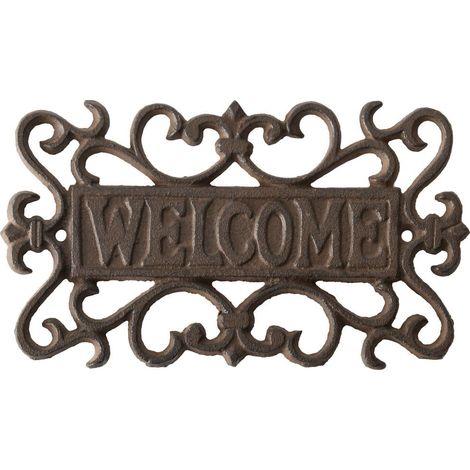Gusseiserne Wanddekoration für außen – "Welcome"-Schild