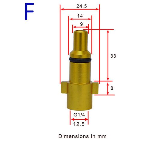 Adaptateur pour nettoyeur haute pression compatible Kärcher, Parkside, Nilfisk, Bosch, Black & Decker, Lavor et Alto. Installation simple et verrouillage rapide-E
