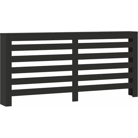 Copritirradiatore moderno mensola decorativa soggiorno 175 x 20 x 82 cm in legno ingegnerizzato nero 020049790