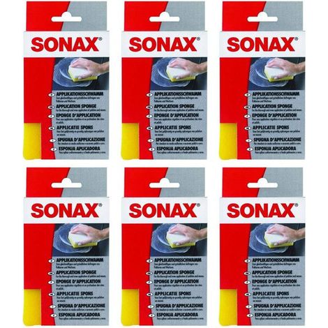 Lot de 6 éponges d'application - Polish et cire - Carrosserie de voiture - SONAX