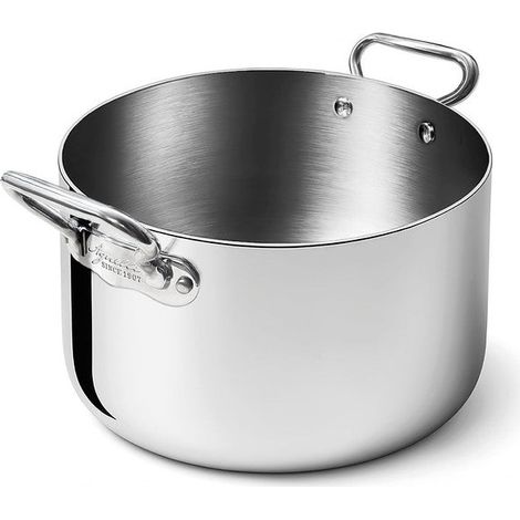 AGNELLI Casseruola Alta Aluinox 3ply 2 Manici Inox Lucido 32x20 Cm