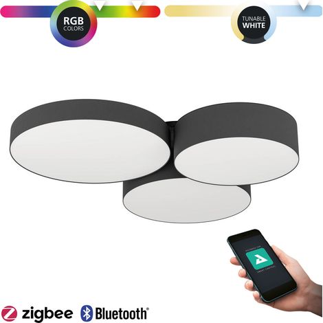 Plafoniera Moderna Barbano-Z Acciaio Nero 3 Luci Led Integrato 7,5W (1/5)