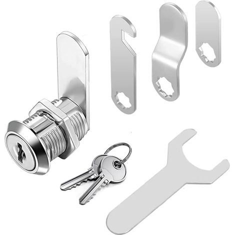 Security lock for mailbox with furniture lock, 2 keys for drawer, cabinet cam lock, comes with 4 different lock plates (1/2)