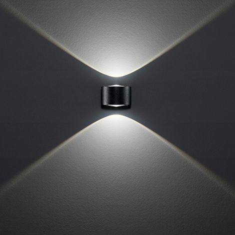 Applique Da Esterno Moderna Vision Metallo Grigio Grafite Vetro Led 6W 3000K