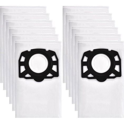 Sacs d'aspirateur - KZQ - KFI 487 - 12 pièces - Polaire - Compatible Kärcher WD4, WD5, WD6 (1/5)