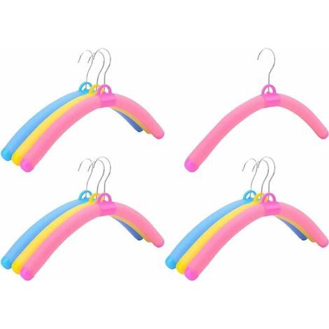 10 pièces (couleurs aléatoires) Cintres en éponge antidérapants Cintres multi-usages organiseurs peu encombrants pour manteaux, pardessus, pulls, T-shirts, etc. (1/5)