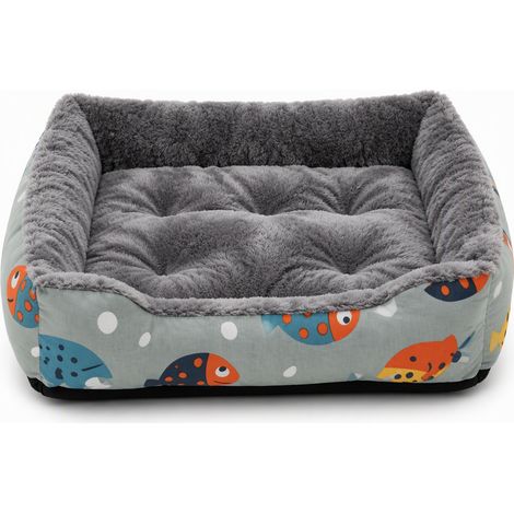 Coussin molletonné pour chats gris foncé turbot L 60 x 45 cm