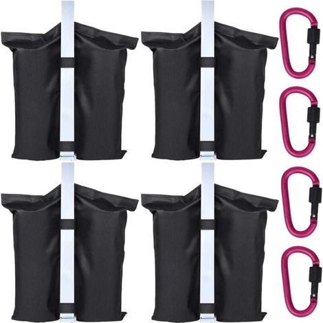 4 Sacs de Sable et 4 Mousquetons - Utilisés pour Augmenter Le Poids de la Jambe des Tonnelles Pop-Up, Tentes de Jardin, Parasols, Trampolines (1/5)