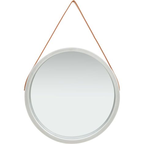 Wandspiegel mit Gürtel 60 cm Silbern