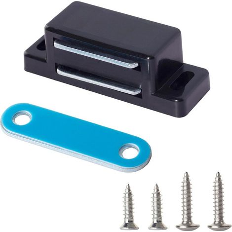 SDTWZW, Loquet magnétique de porte, noir, pour placard, lot de 4 (1/5)