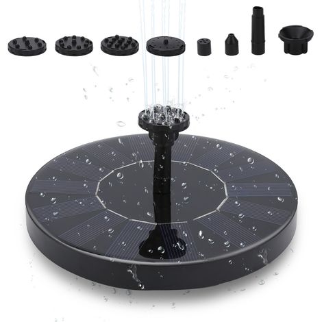 Wolketon Fuente solar 1.5W bomba solar estanque 6 efectos bomba solar para estanques de jardín o bañeras Fuente solar (1/5)