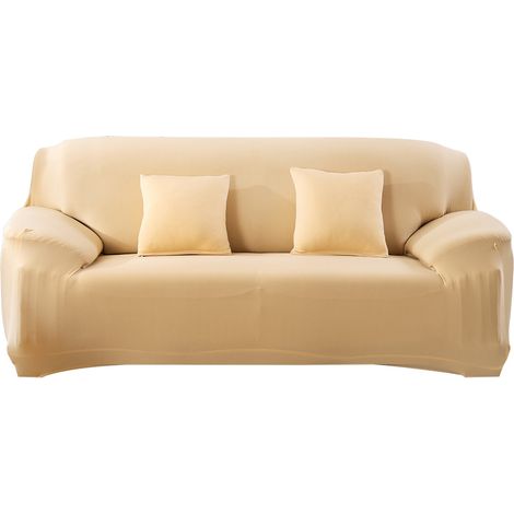 Housse de canapé extensible imperméable beige 90-140cm pour fauteuil anti-taches et poussière protection durable (1/5)
