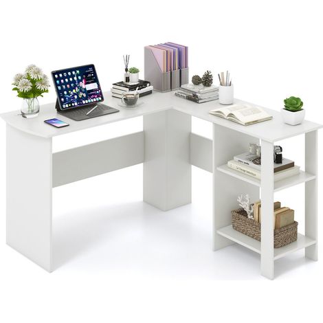 COSTWAY L-Shaped Corner Computer Desk PC Table Writing Desk Workstation Home Office (1/5)