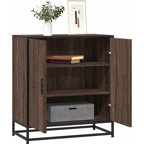 Sideboard Braun Eichen-Optik 68x35x76 cm Holzwerkstoff & Metall