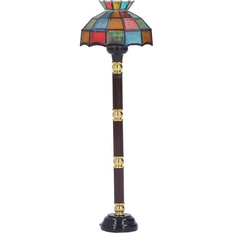 Lampe de sol miniature pour maison de poupée, LED multicolore, à piles, échelle 1:12, mobilier réaliste pour maison de poupée (1/5)