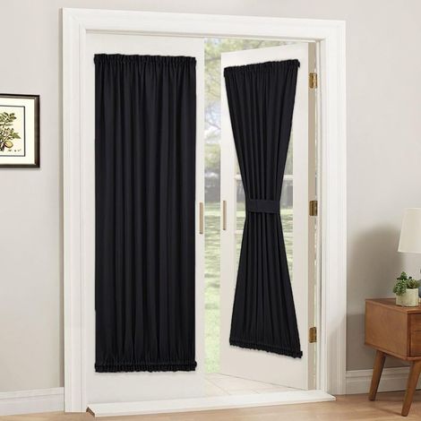 Rideau de porte occultant monobloc - rideau à œillets pour porte coulissante en verre, écran d'intimité, blocage de la lumière pour porte-fenêtre d'entrée (1/5)