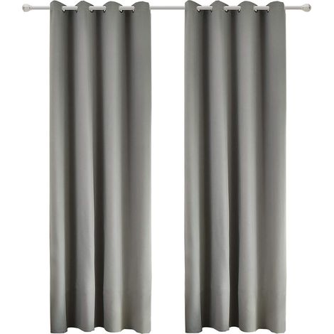 WOLTU Rideaux 2 pièces occultants Opaque, Déco fenêtre Isolant, 135x225cm Gris Foncé VH5866dgr-2 (1/4)