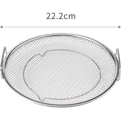 Passoire pour friteuse, filtre à résidus d'huile en acier inoxydable, égouttoir à huile à double oreille, grille d'égouttage d'huile ronde, cadre de filtre à huile. (1/5)