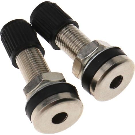 2 pièces voiture moto pneu pneu Valve Tubeless métal Valve tiges avec bouchons anti-poussière (1/5)