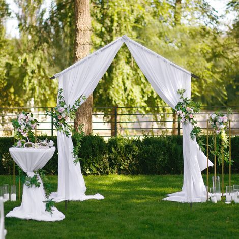 Arche de Jardin Moderne en Métal pour Plantes Grimpantes Treillis de Jardin Extérieur avec Toit Élégant 140 x 40 x 223 cm Noir (1/3)