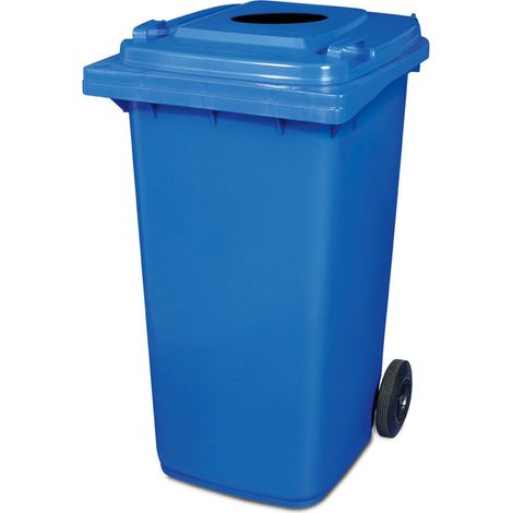 BRB 240 Liter Mülltonne mit Einwurfloch, BxTxH 580x740x1070 mm, Farbe blau (1/2)