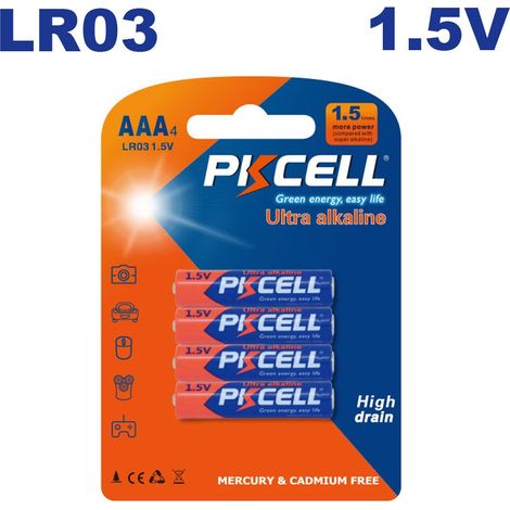 4 Batterien LR03 Ultra Alcaline PKCell 1.5V