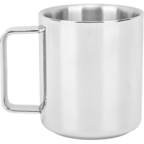 Mug double paroi isolant anti-brûlure en acier inoxydable 304 pour café et boissons – Taille S 250ml, design classique pour enfants et adulte (1 mug) (1/5)
