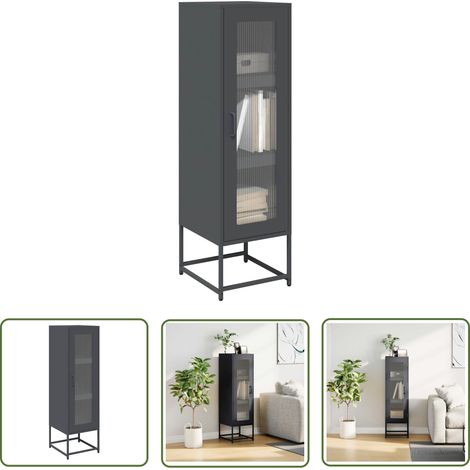 vidaXL Buffet haut anthracite 36x39x123 cm acier laminé à froid (1/5)