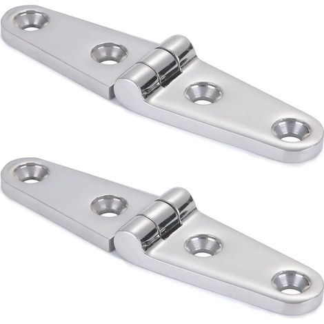 Mirror polished stainless steel furniture hinges for marine boat hinges SUS316 100mmx25mm 2 pieces (1/5)