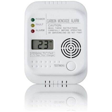 Détecteur de monoxyde de Carbone, alimenté par Batterie, Detecteur de gaz avec Affichage et indicateur de température (1/5)
