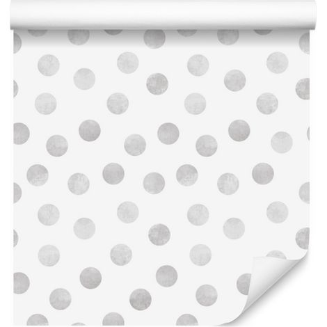 Papier peint à pois gris peints pour salon et chambre 50x1000 cm (1/5)