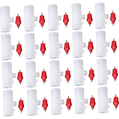 Automatique Abreuvoir pour Poulets à Tige Acier 20 Pièces Emballage Aléatoire, Plastique et Acier, pour Éleveurs et Jeunes Poulets, Usage Ferme ou Maison Style Aléatoire (1/5)